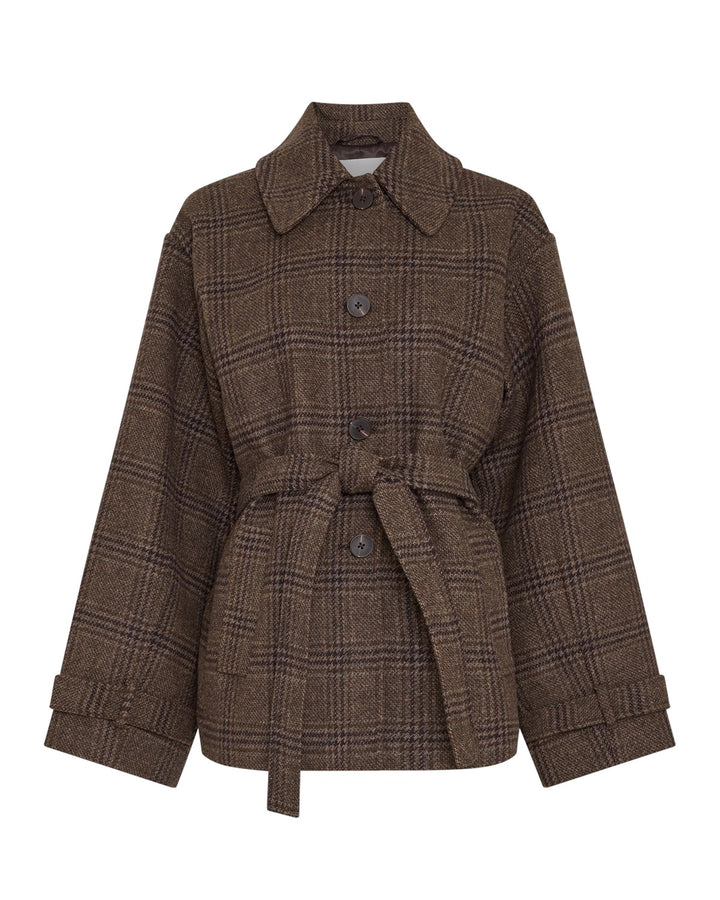 MSCHAmaranda Jacket CHK - Hot Fudge Rubbe
