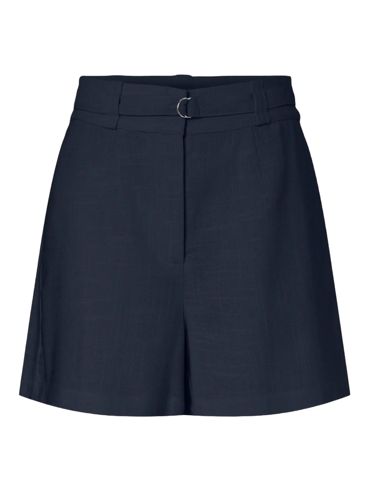 Yasagana Hw Linen Blend Mini Shorts S. - Navy Blazer