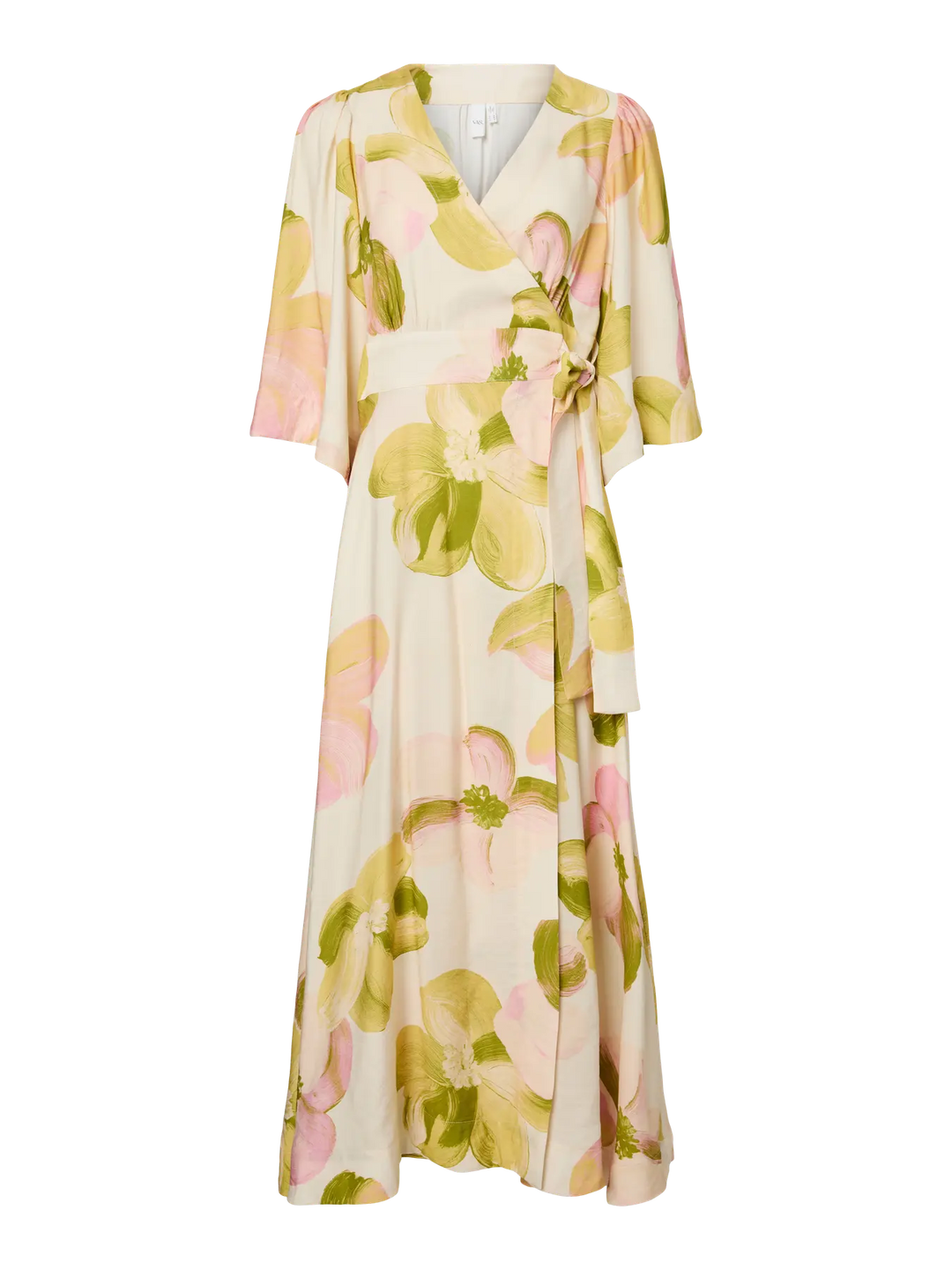 Yasmarga 3/4 Wrap Long Dress S. Noos - Pristine Marga Aop