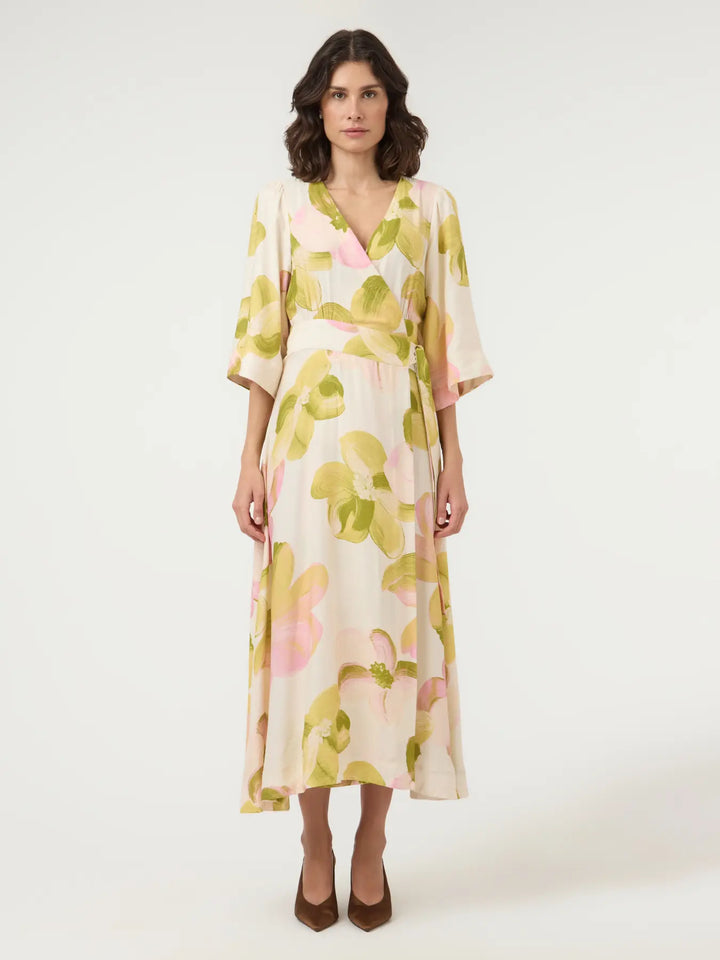 Yasmarga 3/4 Wrap Long Dress S. Noos - Pristine Marga Aop