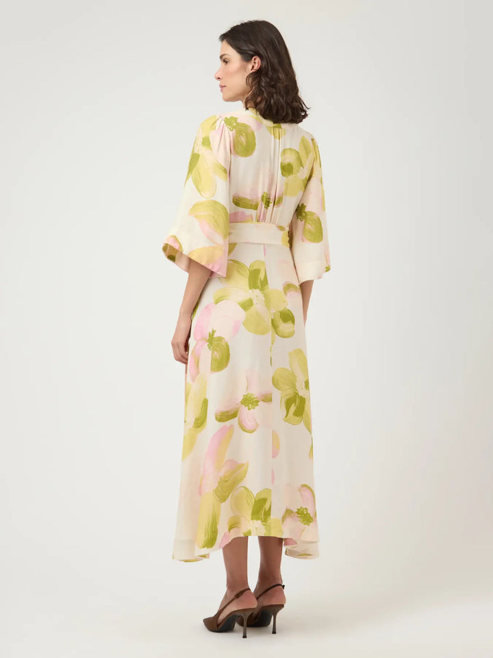 Yasmarga 3/4 Wrap Long Dress S. Noos - Pristine Marga Aop