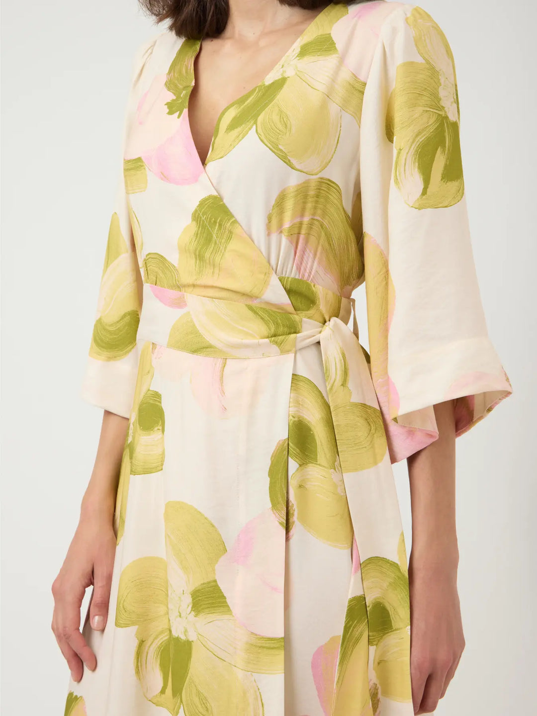 Yasmarga 3/4 Wrap Long Dress S. Noos - Pristine Marga Aop