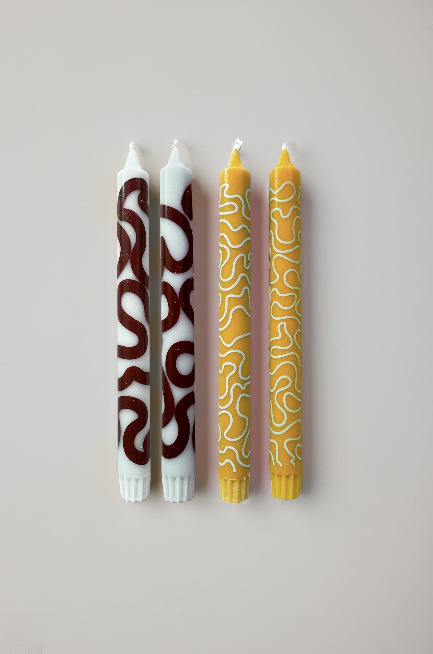 Candles - Mint/Ochre - Sett med 4