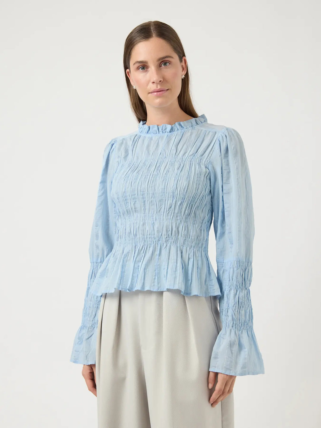 Yasrava Ls Smock Top S. - Skyway Star White
