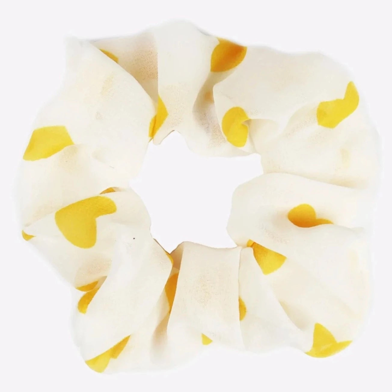 Scrunchie - White with yellow dots