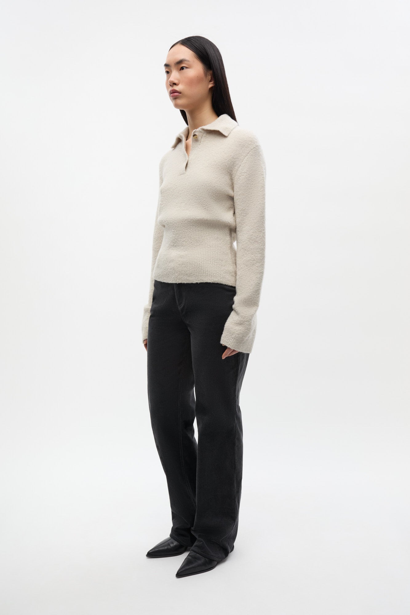 Englacia Ls Polo Knit 7288 - Moonstruck