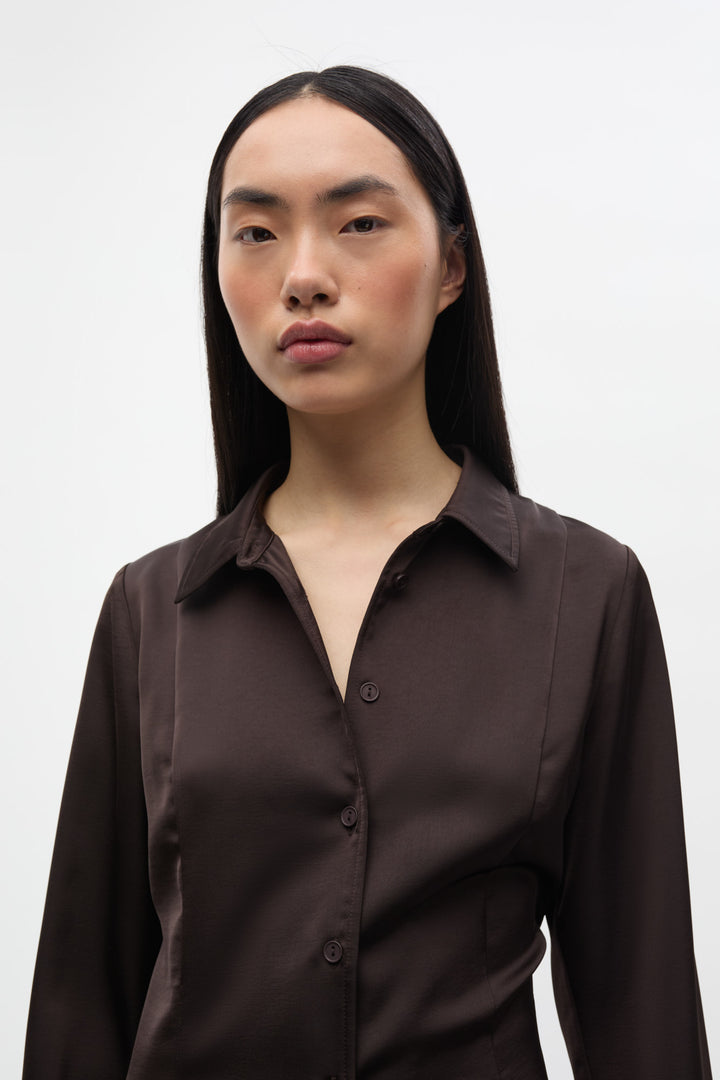 Enelena Ls Shirt 7306 - Chocolate Torte