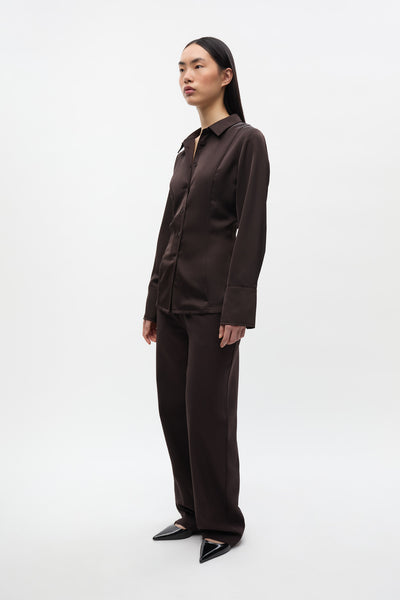 Enelena Ls Shirt 7306 - Chocolate Torte