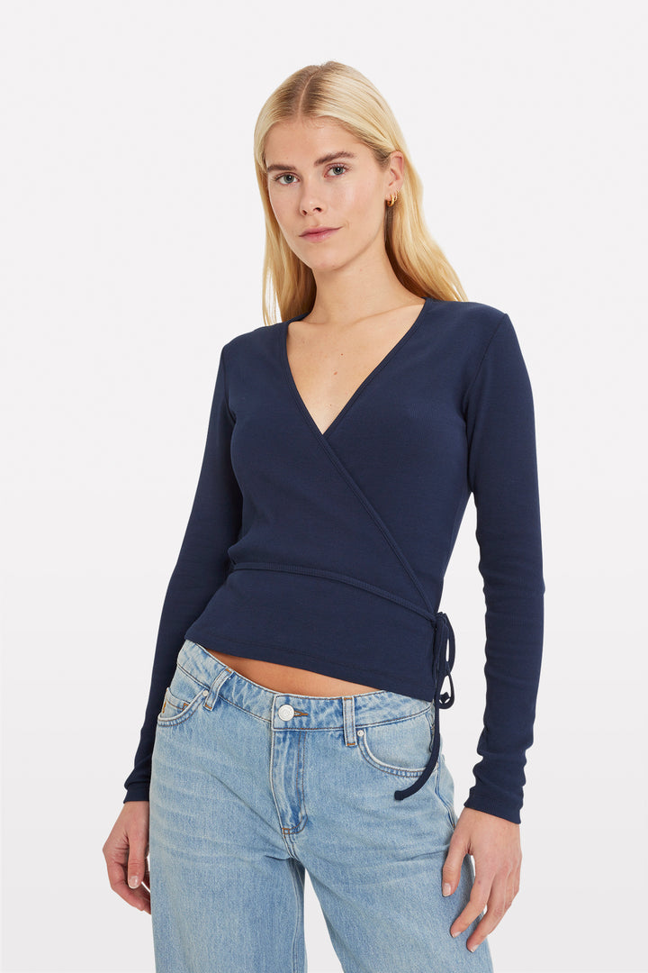 Enally Ls V-N Tee 5314 - Navy Blazer