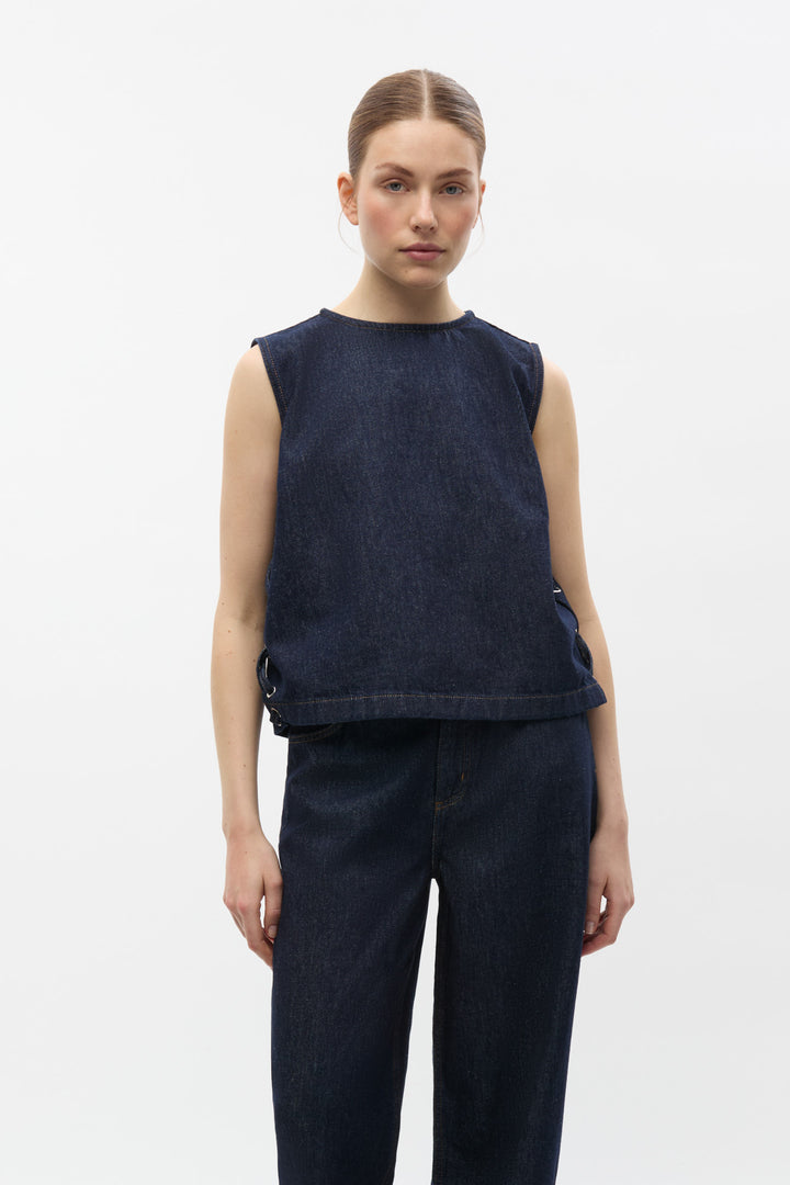 Eniris Sl Tie Top 7298 - Dark Blue Rinse