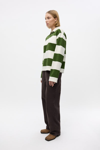 Entour Ls Polo St 7173 - Chive Gardenia Stripe