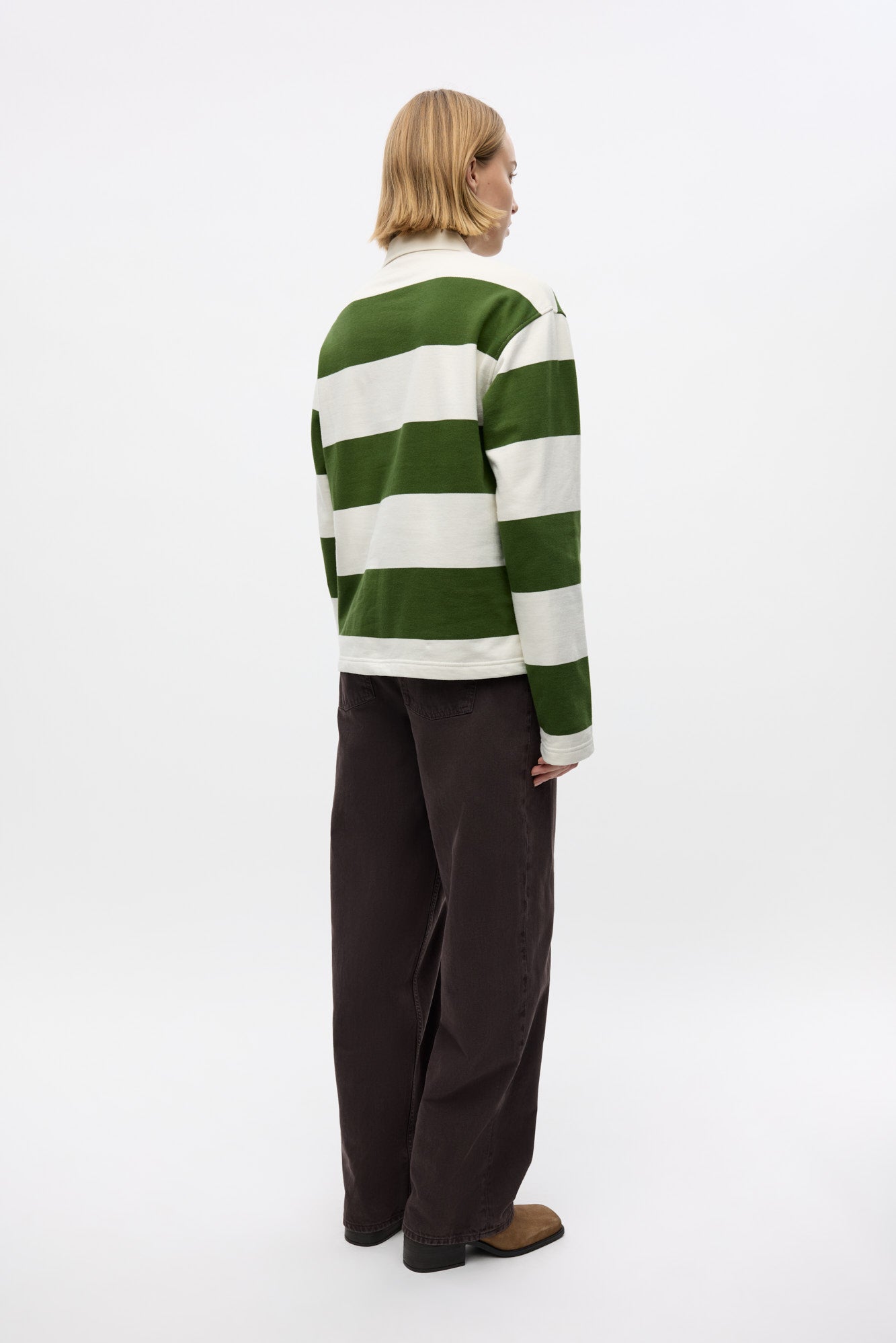 Entour Ls Polo St 7173 - Chive Gardenia Stripe