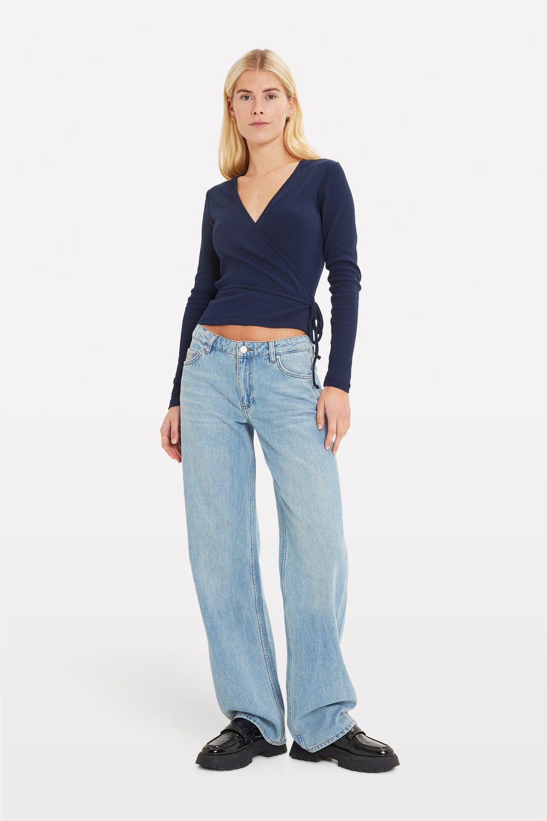 Enally Ls V-N Tee 5314 - Navy Blazer