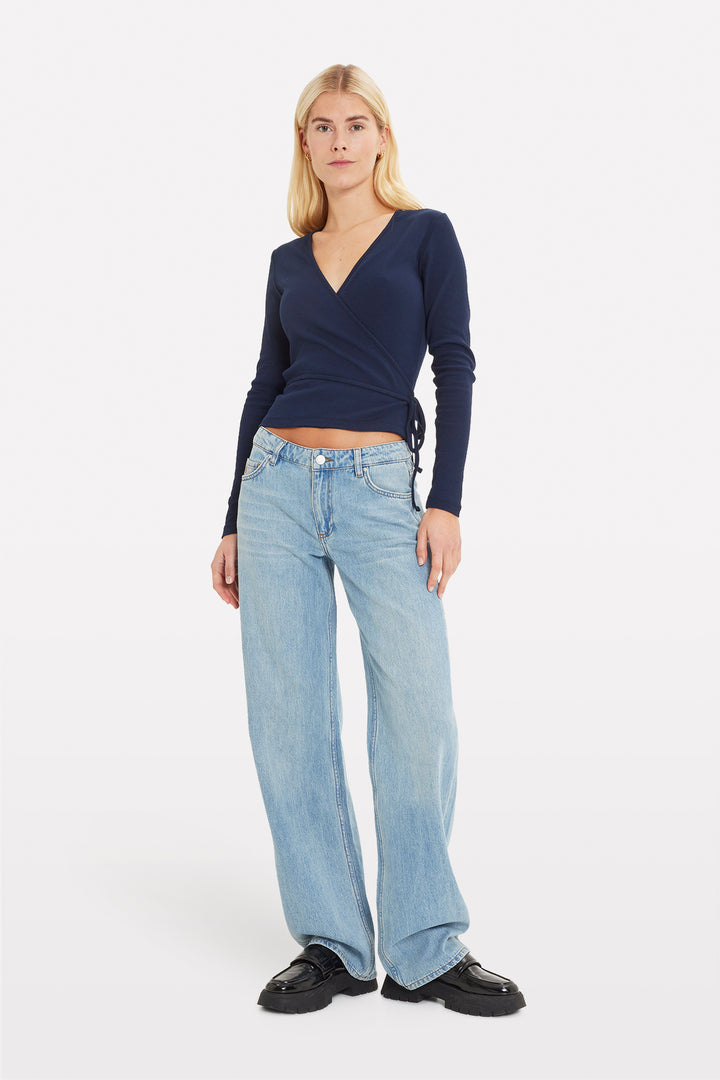 Enally Ls V-N Tee 5314 - Navy Blazer