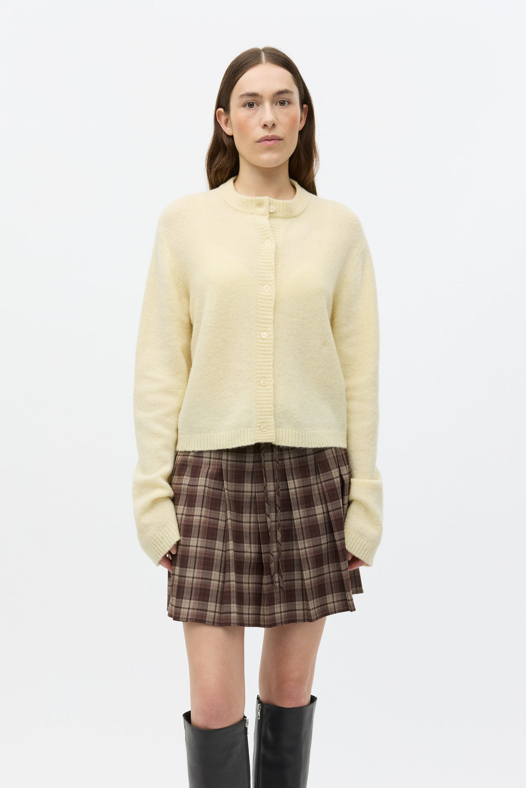 Enada Ls Relaxed Cardigan 7216 - Double Cream