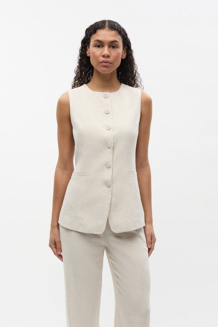 Endore O-N Long Vest 7247 - Light Sand Mel