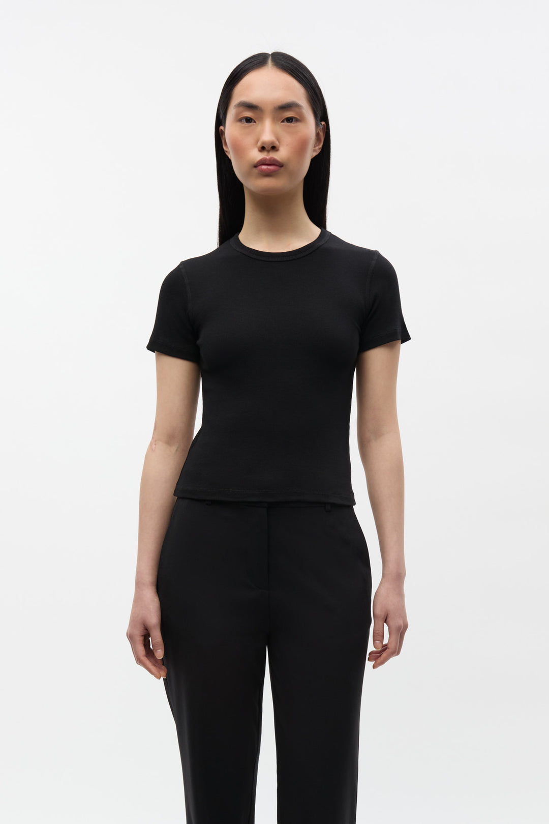 Enally Ss Crop Tee 5314 - Black