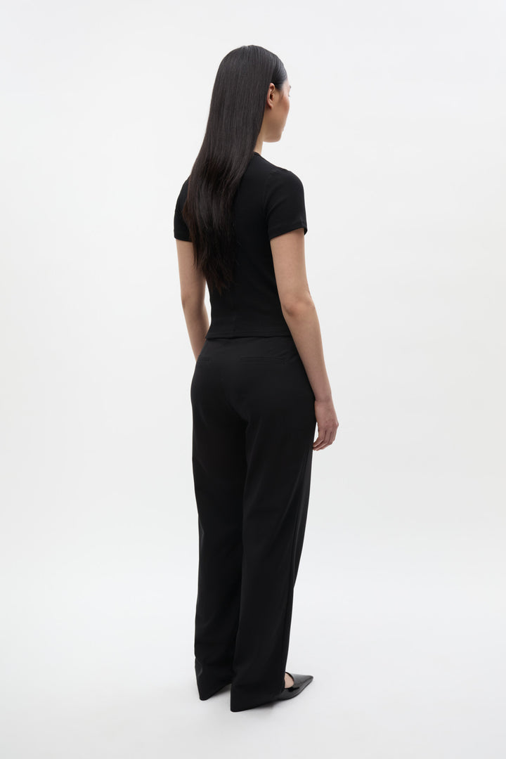 Enally Ss Crop Tee 5314 - Black