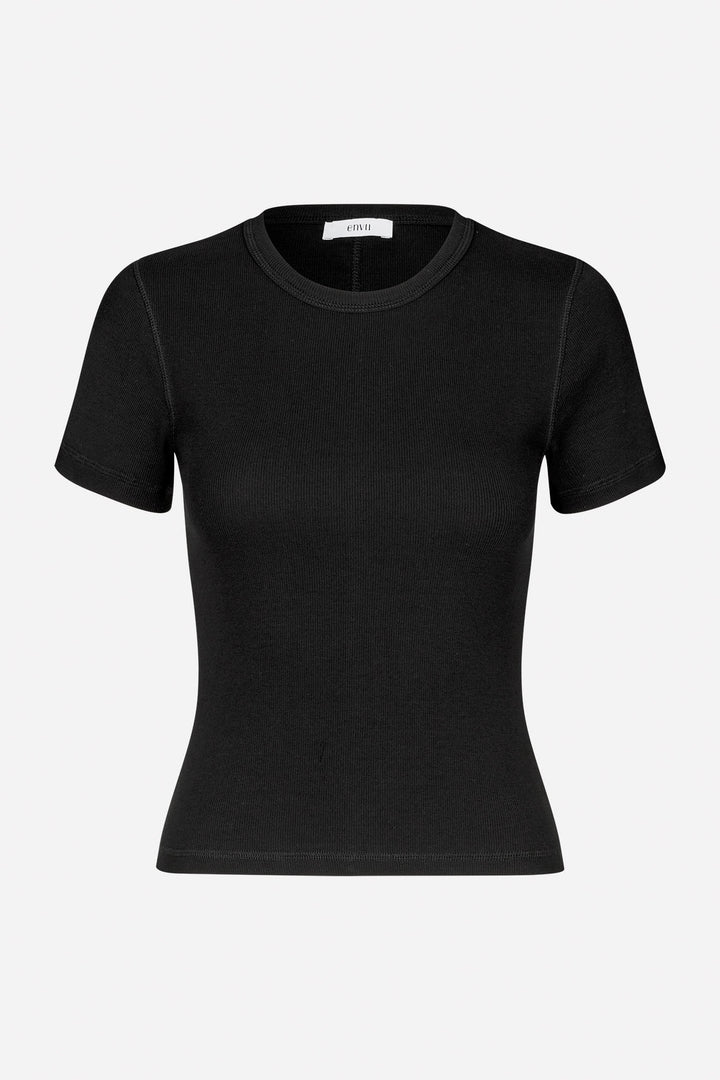 Enally Ss Crop Tee 5314 - Black