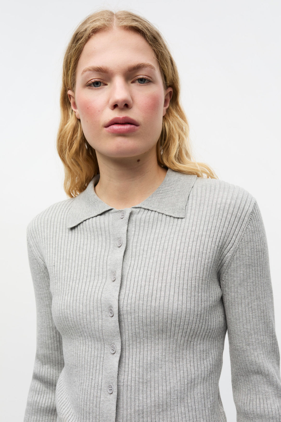 ENNEVADA LS CARDIGAN 7231 - Light Grey Mel