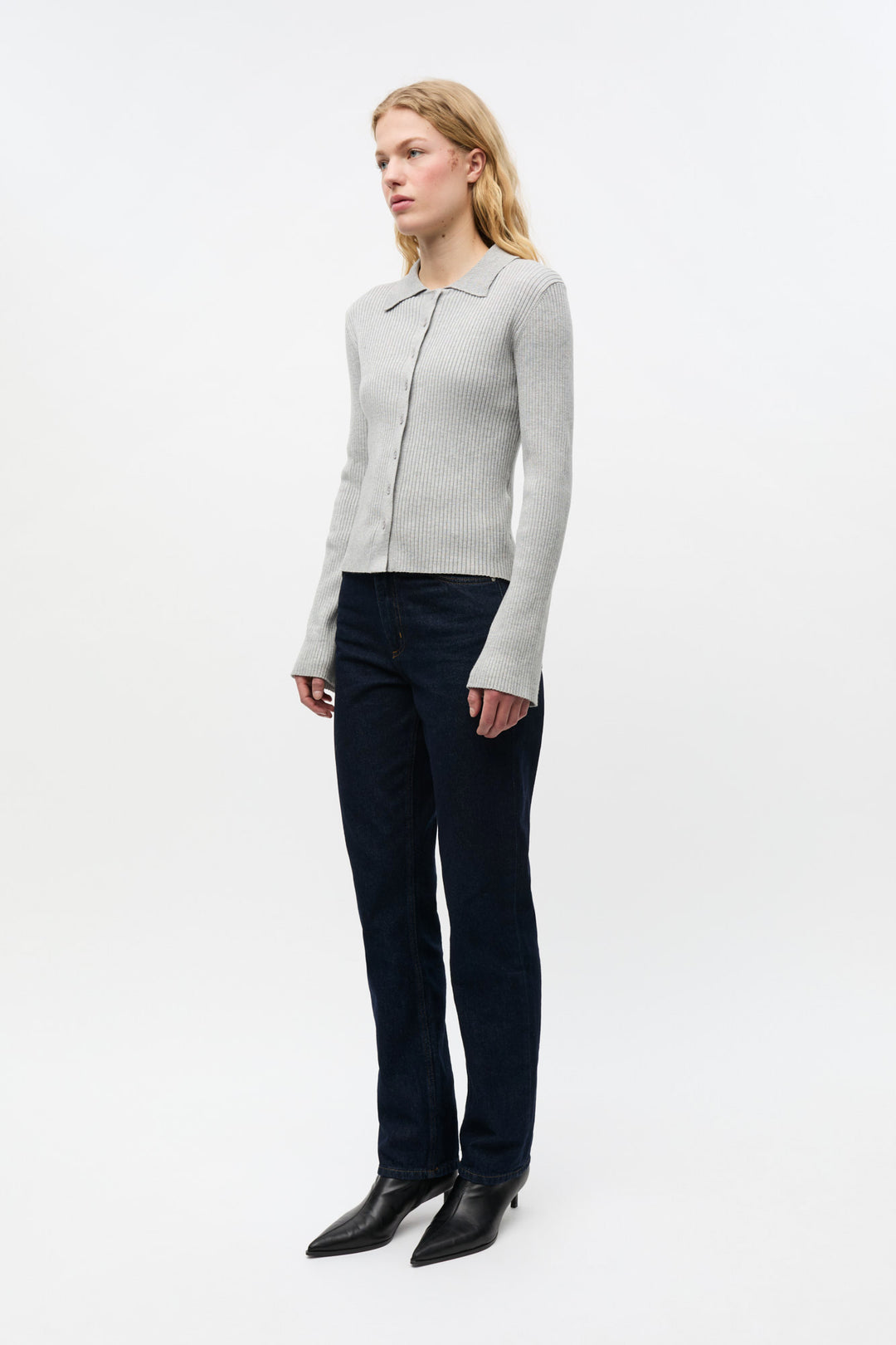 ENNEVADA LS CARDIGAN 7231 - Light Grey Mel