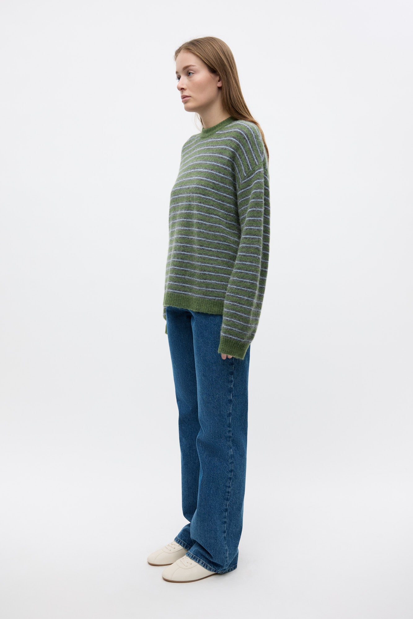 Enada Ls Knit St 7216 - Chive Stripe