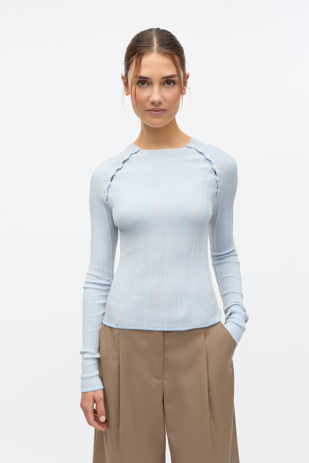 Enlany Ls Knit 7402 - Faded Denim Grey