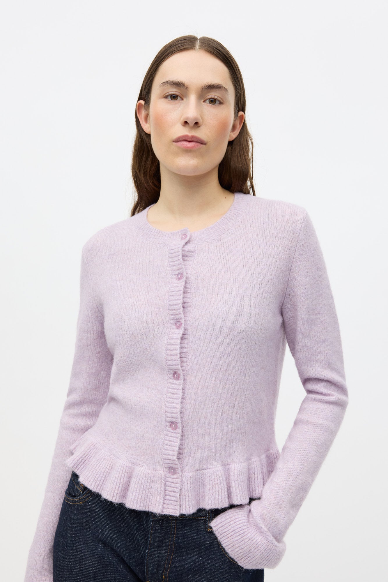 Engracie Ls Cardigan 7340 - Lavender Fog Mel
