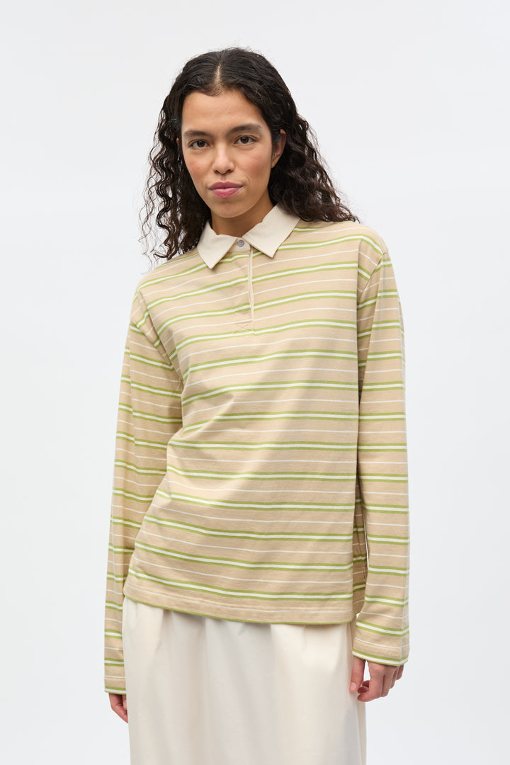 Enkulla Ls Polo St 5310 - Pale Fern Stripe