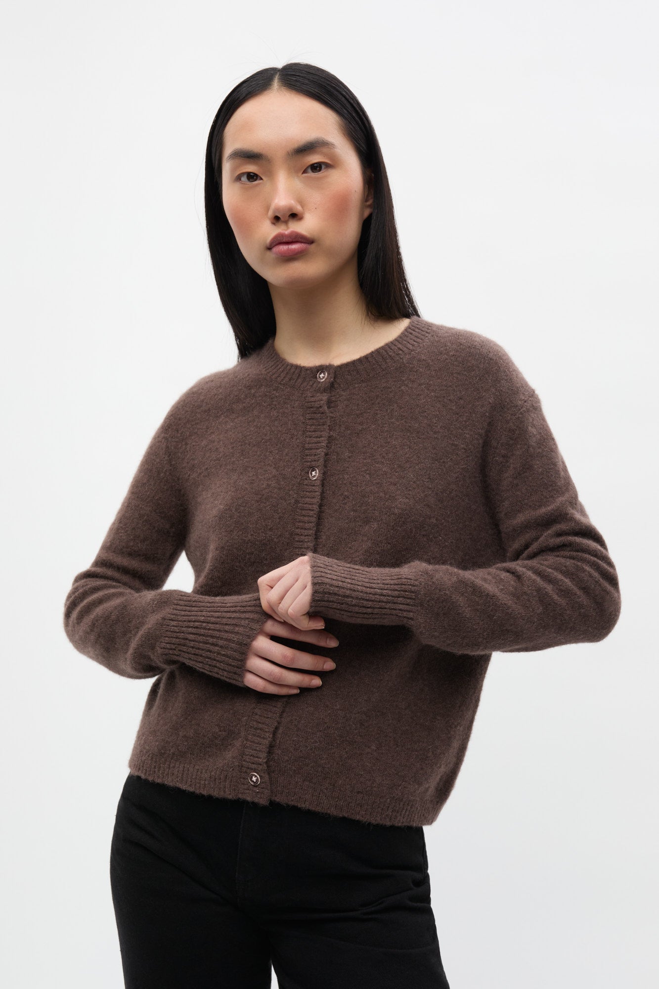 Enada Ls Cardigan 7216 - Chocolate Mel