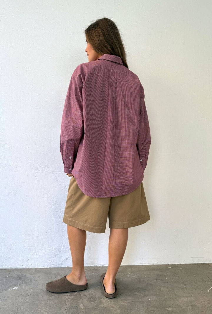 Vega Shirt - Mini Bordeaux Check