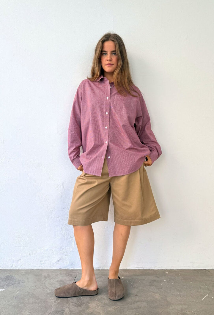 Vega Shirt - Mini Bordeaux Check