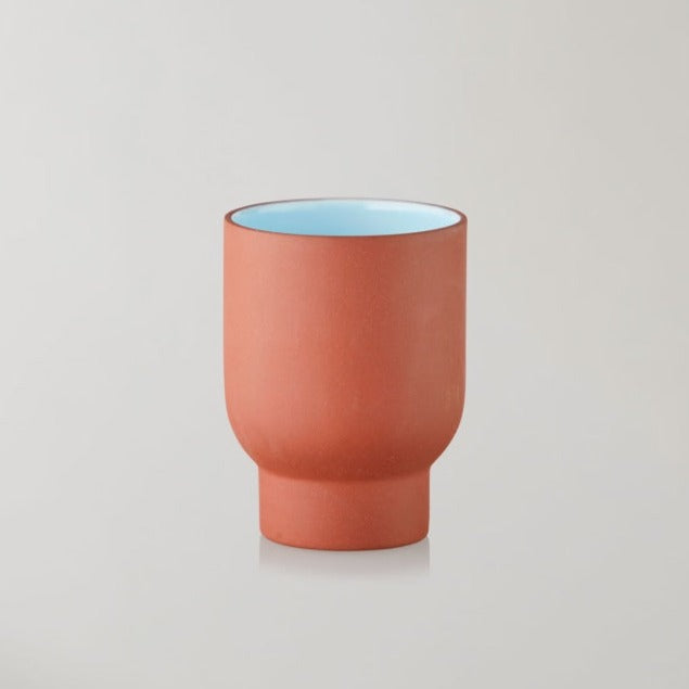 Clayware cup - Terracotta/blue - sett med 2