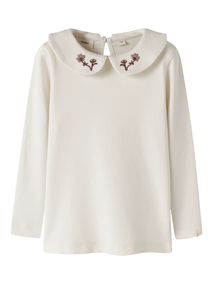 Nmffundo Emb Ls Slim Top Lil - Turtledove Bark Flower
