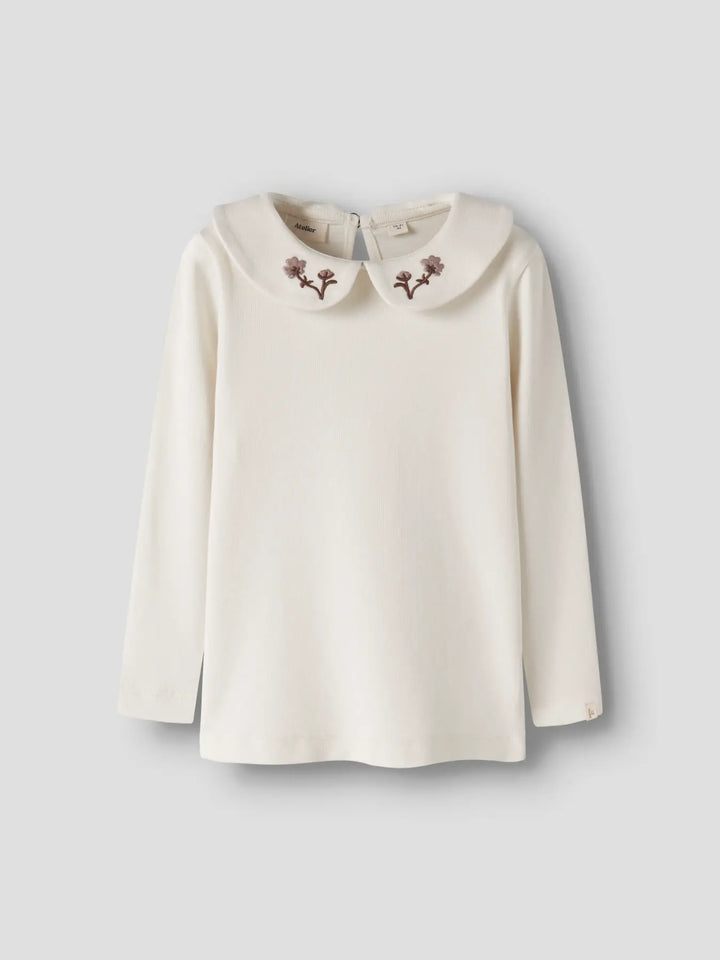 Nmffundo Emb Ls Slim Top Lil - Turtledove Bark Flower