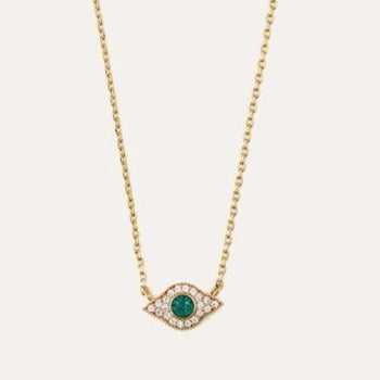 Emerald Evil Eye Pave Ditsy Necklace