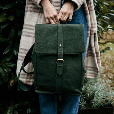 Organic Backpack - Dark green