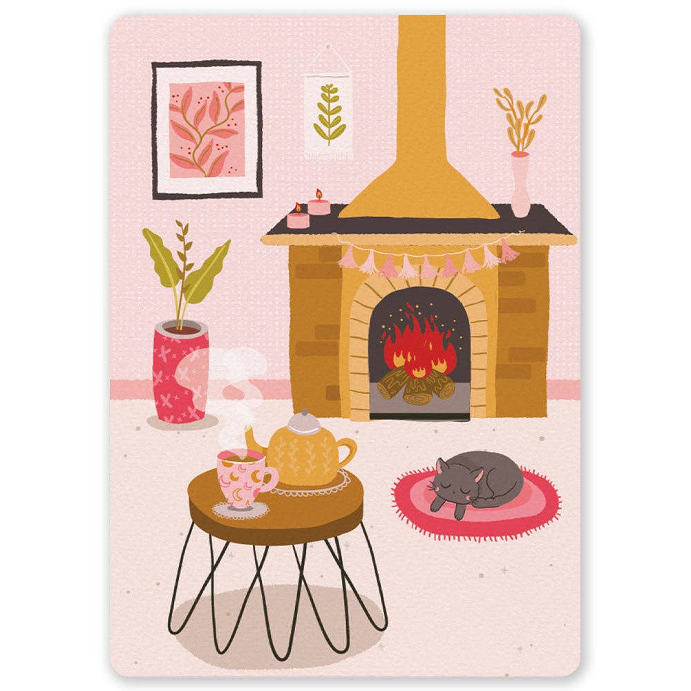 Cozy Fireplace - Postkort