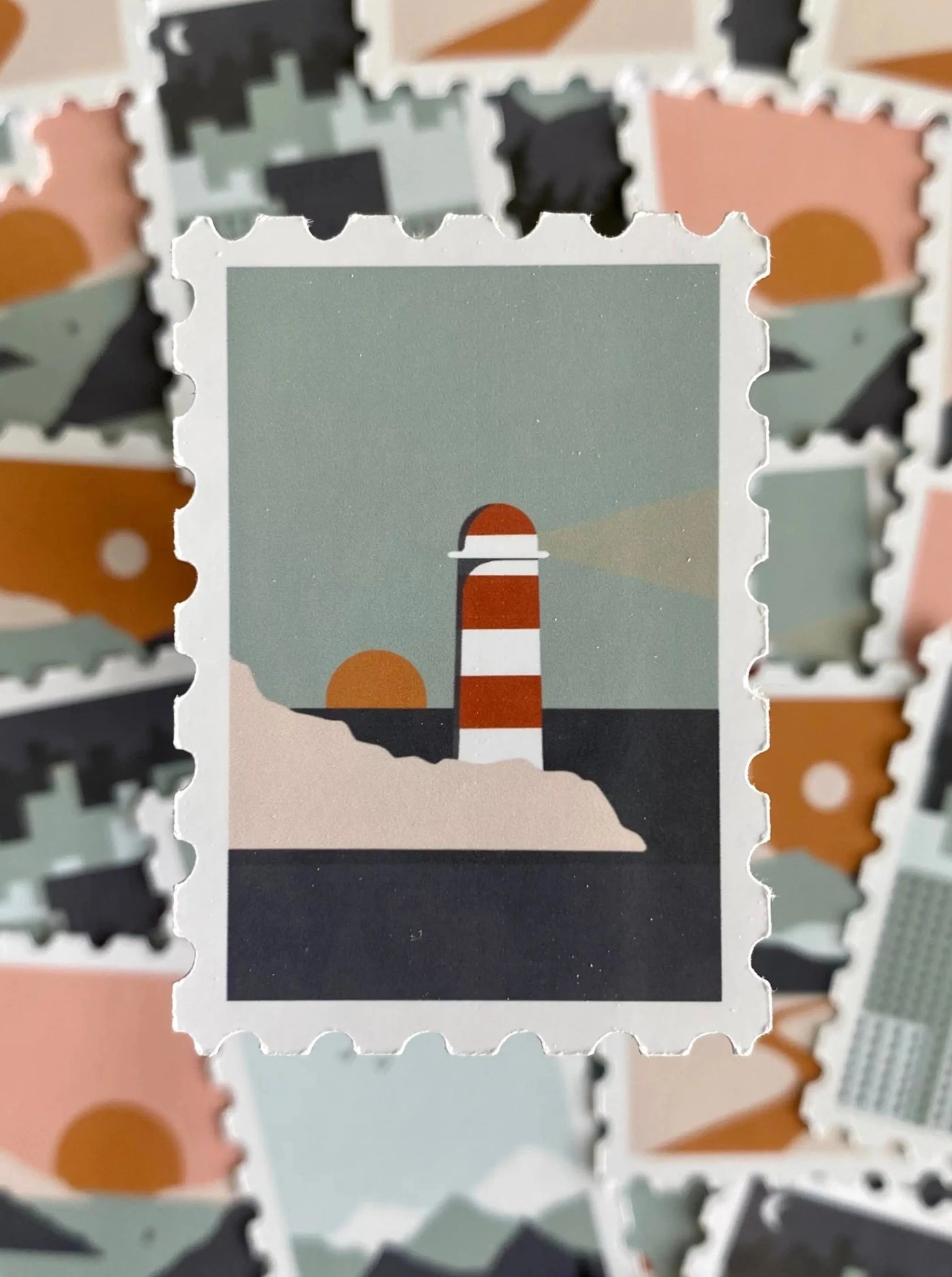 Landscape Stamps- Sett med 6 klistremerker