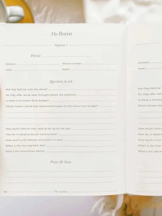 Wedding Planner - Ivory Cloth