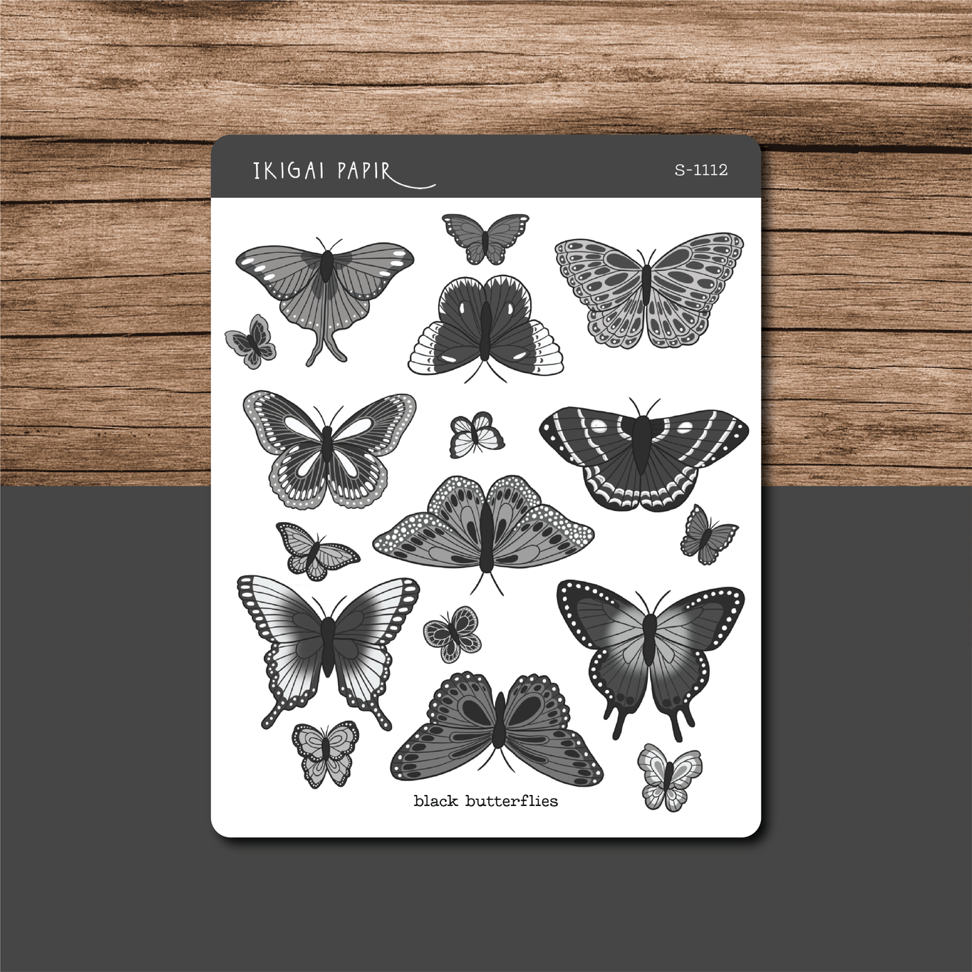 Black Butterflies Sticker Sheet