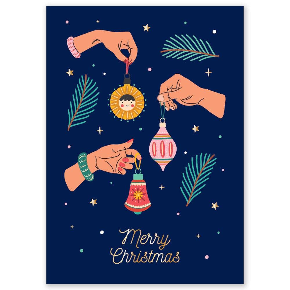 Christmas Baubles - Postkort