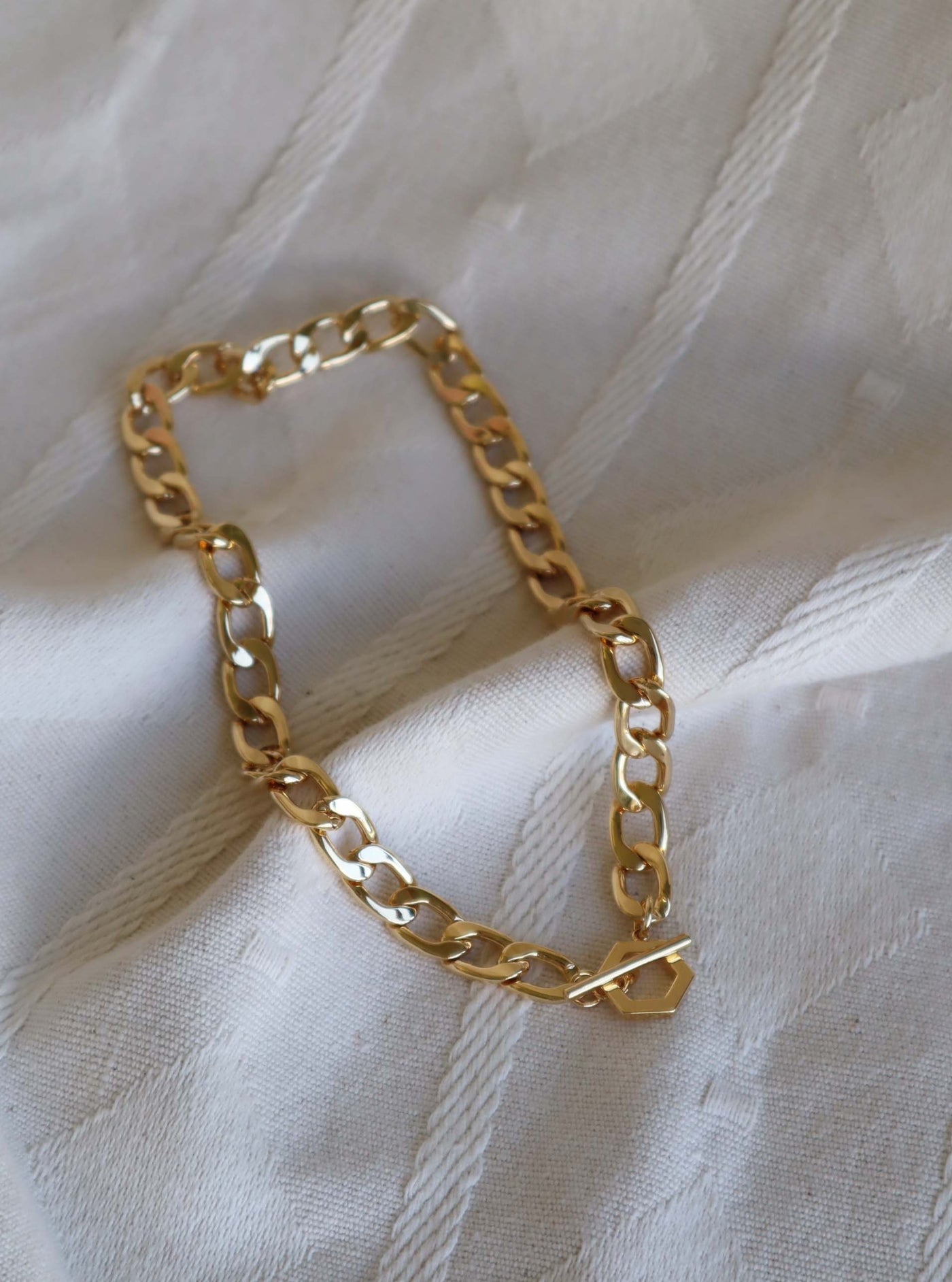 Chunky Hexagon T-Bar Necklace