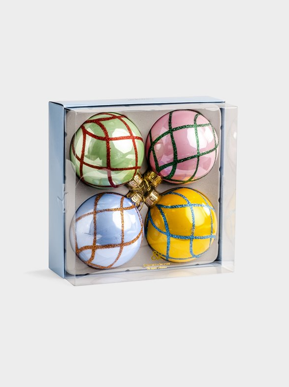 Criss Cross Ornaments - Set of 4
