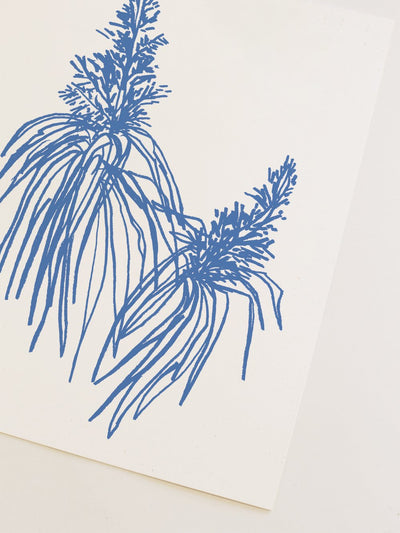 Botanical Art Print In Cobalt