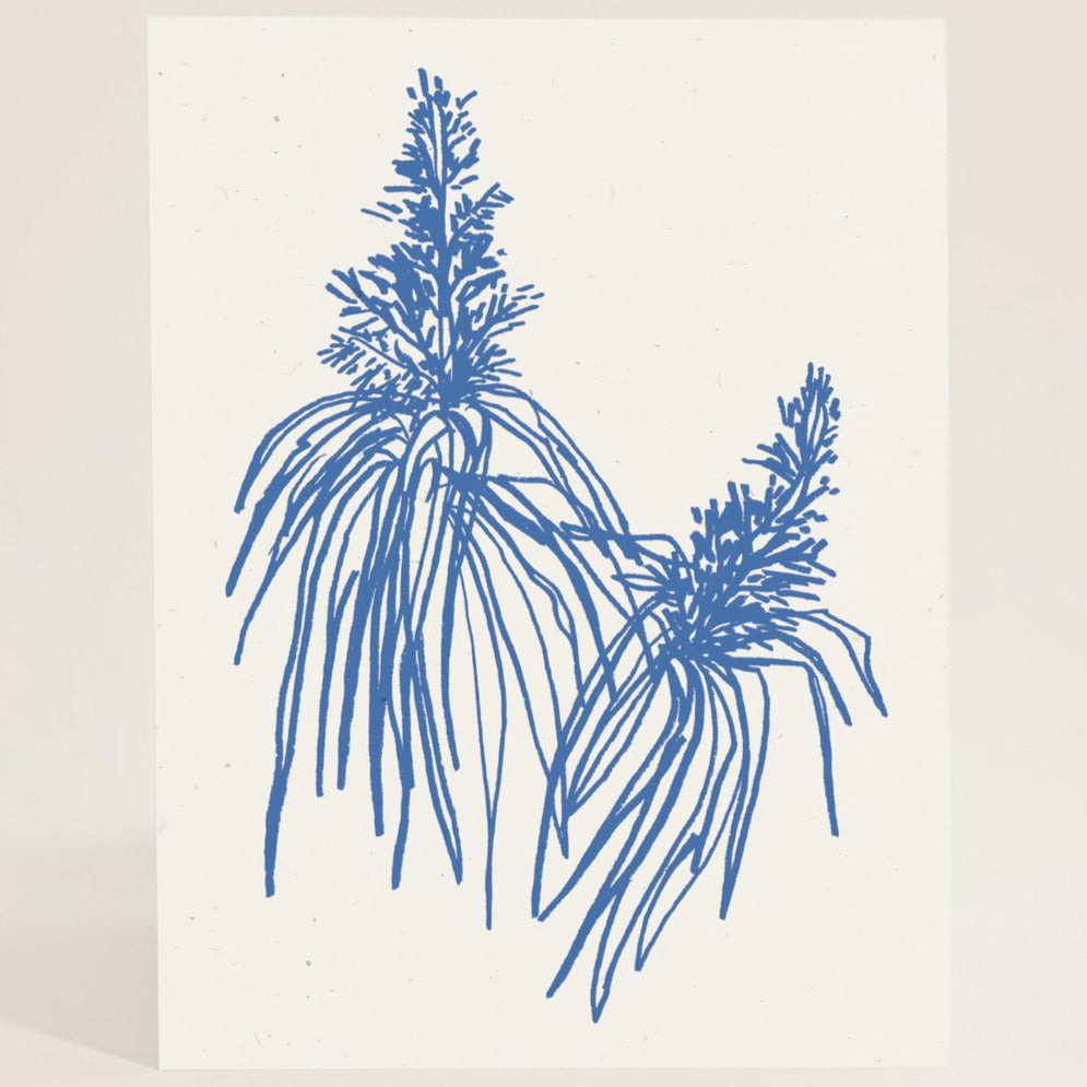 Botanical Art Print In Cobalt