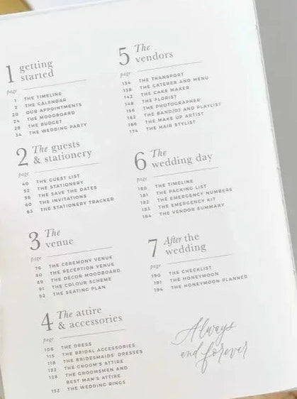 Wedding Planner - Ivory Cloth