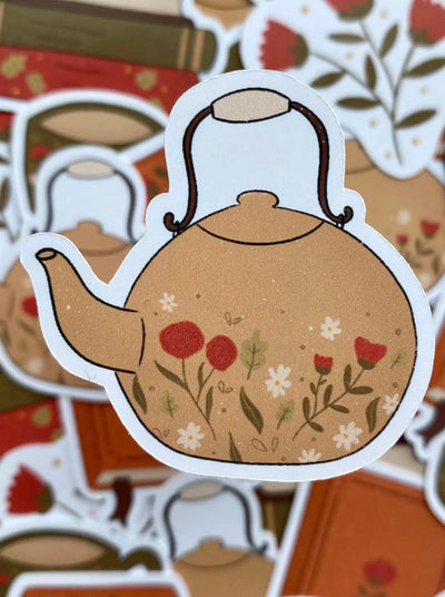 Tea and Books - Sett med 5 klistremerker