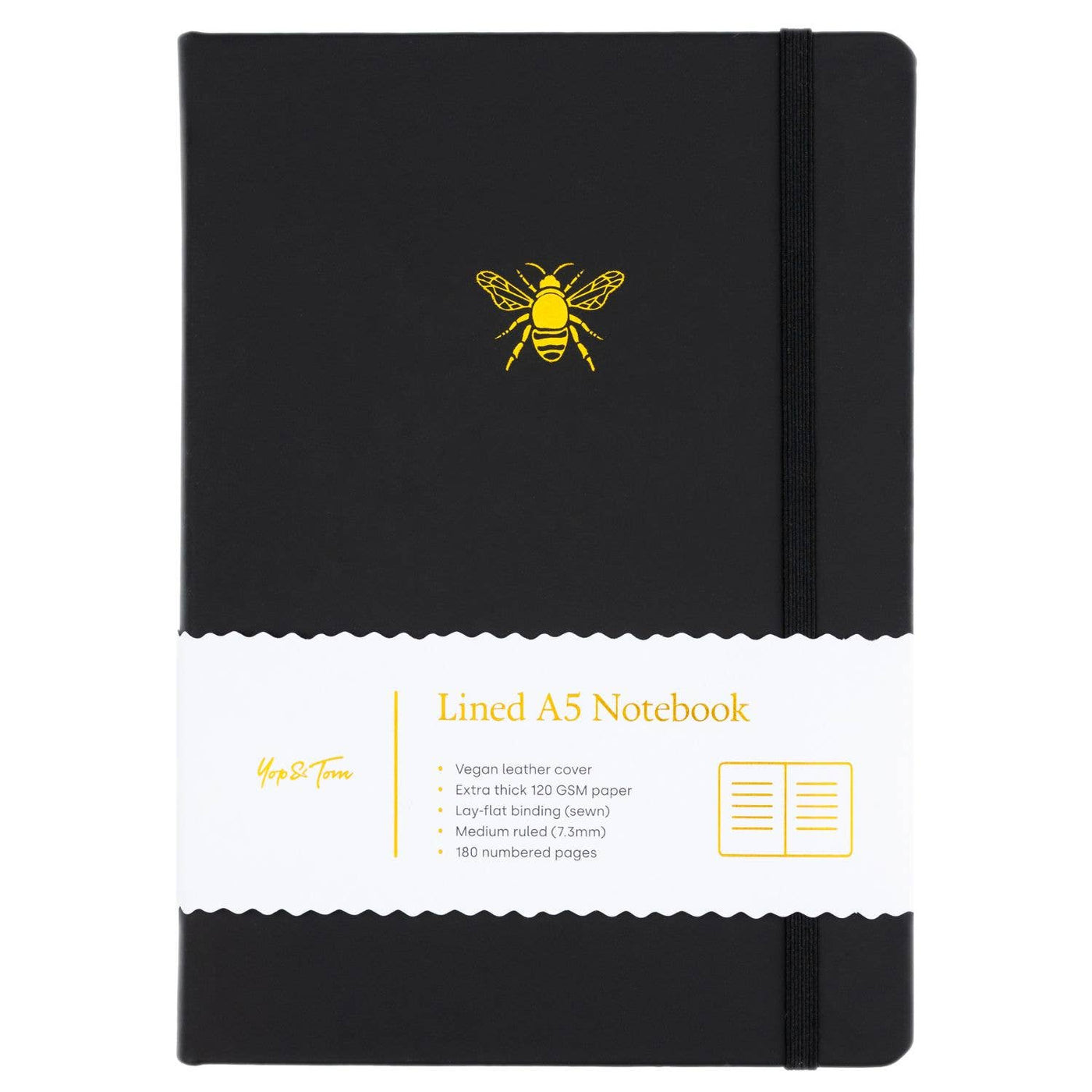 Lined Journal - Bee - Charcoal