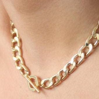 Chunky Hexagon T-Bar Necklace
